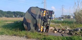 Auto contro mezzo Brigata San Marco a Brindisi, feriti tre militari